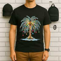 Christmas Palm Tree Print T-Shirt