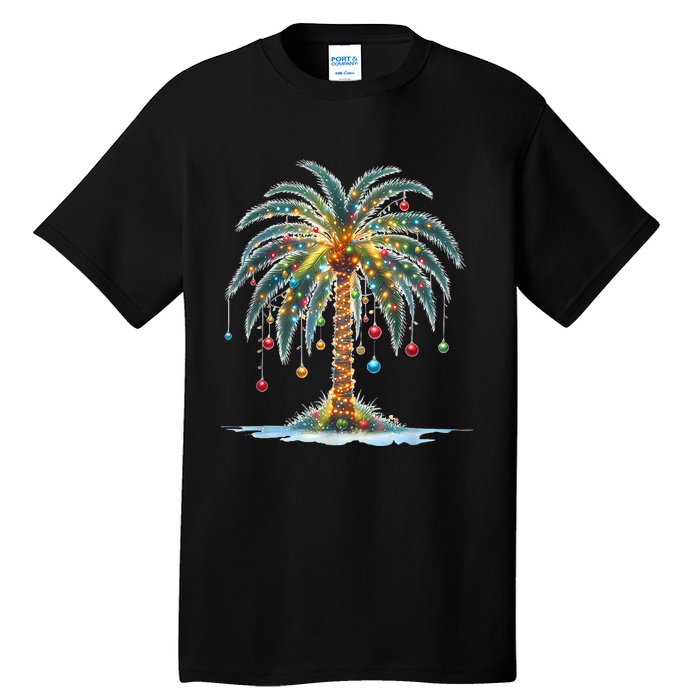 Christmas Palm Tree Print Tall T-Shirt