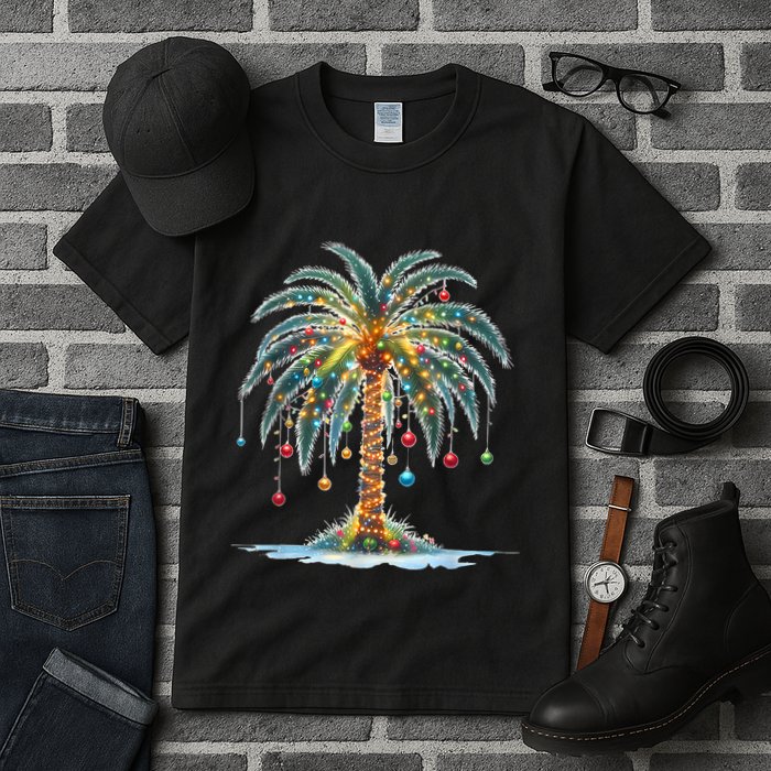 Christmas Palm Tree Print Tall T-Shirt