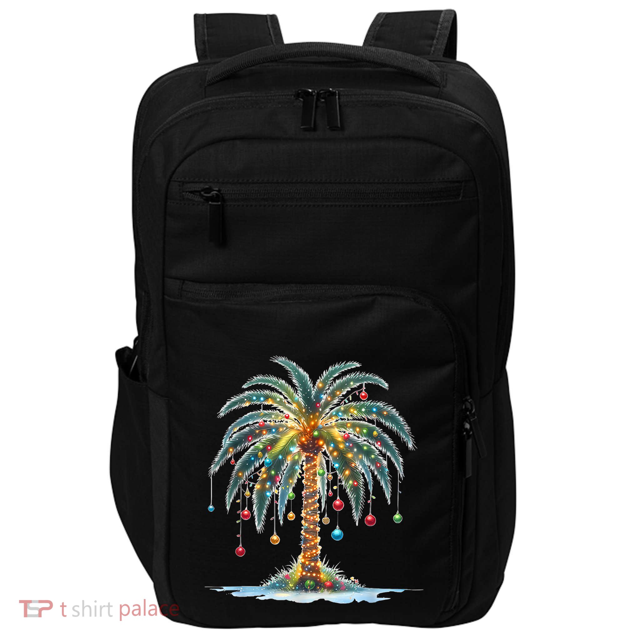 Christmas Palm Tree Print Impact Tech Backpack