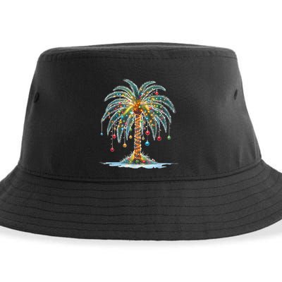Christmas Palm Tree Print Sustainable Bucket Hat