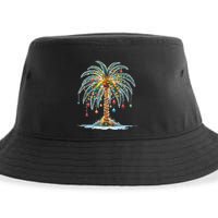 Christmas Palm Tree Print Sustainable Bucket Hat