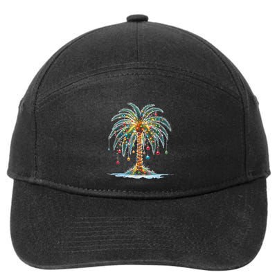 Christmas Palm Tree Print 7-Panel Snapback Hat