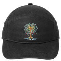 Christmas Palm Tree Print 7-Panel Snapback Hat