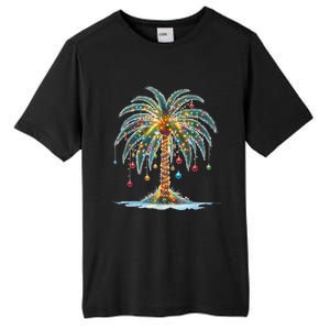 Christmas Palm Tree Print Tall Fusion ChromaSoft Performance T-Shirt