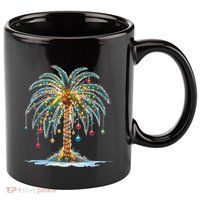 Christmas Palm Tree Print 11oz C Handle Ceramic Mug