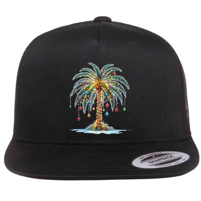 Christmas Palm Tree Print Flatbill Hat