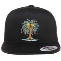 Christmas Palm Tree Print Flatbill Hat