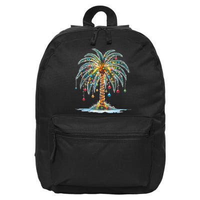 Christmas Palm Tree Print 16 in Basic Backpack