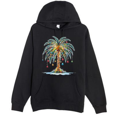 Christmas Palm Tree Print Premium Pullover Hoodie