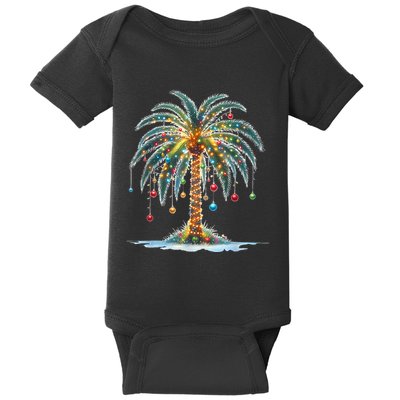 Christmas Palm Tree Print Baby Bodysuit