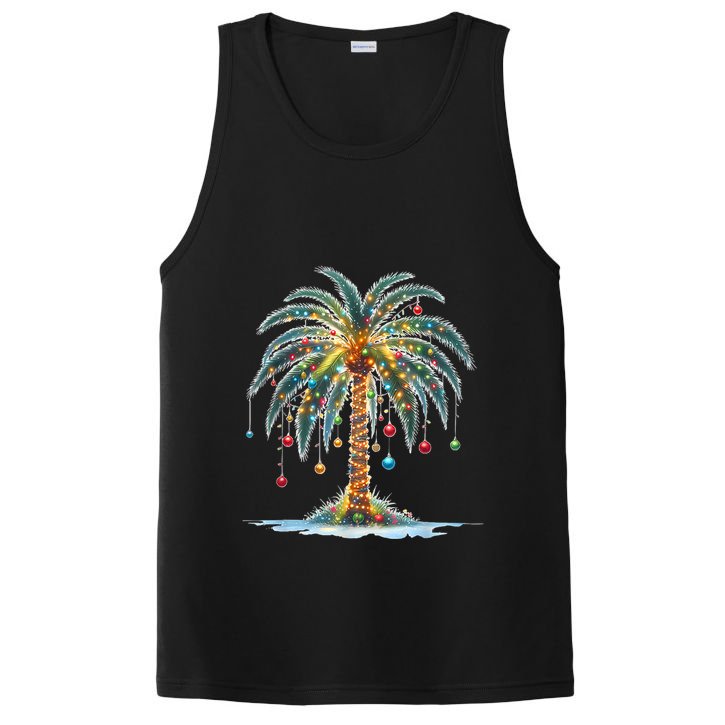 Christmas Palm Tree Print PosiCharge Competitor Tank