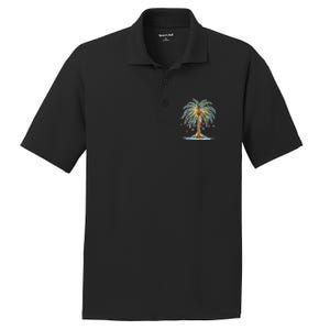 Christmas Palm Tree Print PosiCharge RacerMesh Polo