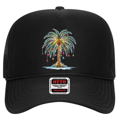 Christmas Palm Tree Print Trucker Hat