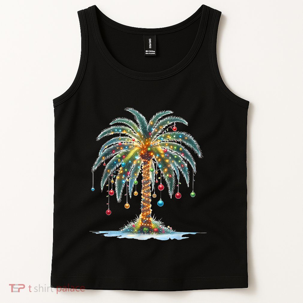Christmas Palm Tree Print Tank Top
