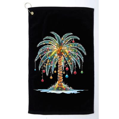 Christmas Palm Tree Print Golf Towel