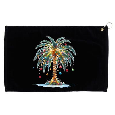 Christmas Palm Tree Print Grommeted Golf Towel
