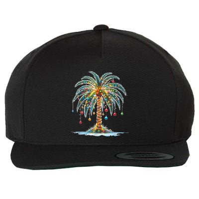 Christmas Palm Tree Print Wool Snapback Cap