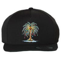 Christmas Palm Tree Print Wool Snapback Cap