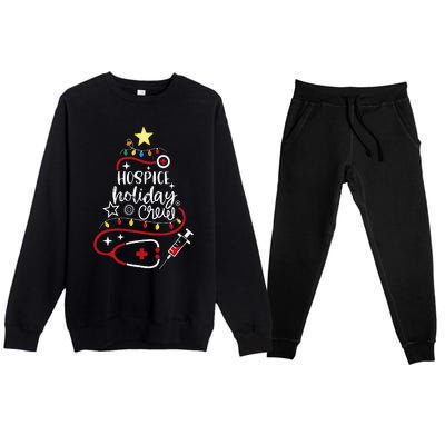 Christmas Palm Tree Light Hawaiian Tropical Christmas Party Premium Crewneck Sweatsuit Set