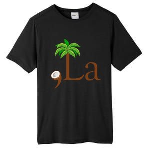 Coconut Palm Tree Comma + La Kamala Harris President 2024 Gift Tall Fusion ChromaSoft Performance T-Shirt