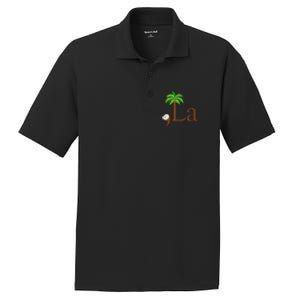 Coconut Palm Tree Comma + La Kamala Harris President 2024 Gift PosiCharge RacerMesh Polo