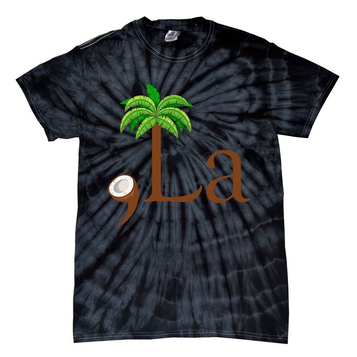 Coconut Palm Tree Comma + La Kamala Harris President 2024 Gift Tie-Dye T-Shirt