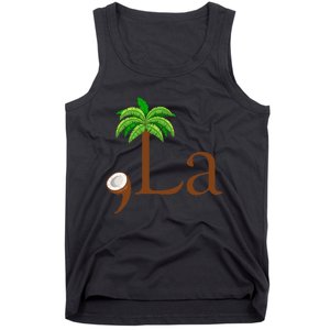 Coconut Palm Tree Comma + La Kamala Harris President 2024 Gift Tank Top