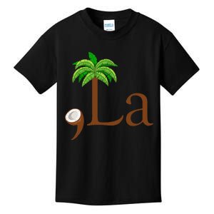 Coconut Palm Tree Comma + La Kamala Harris President 2024 Gift Kids T-Shirt