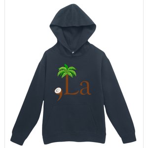 Coconut Palm Tree Comma + La Kamala Harris President 2024 Gift Urban Pullover Hoodie