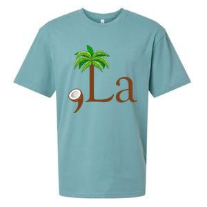 Coconut Palm Tree Comma + La Kamala Harris President 2024 Gift Sueded Cloud Jersey T-Shirt