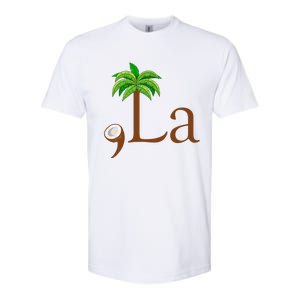 Coconut Palm Tree Comma + La Kamala Harris President 2024 Gift Softstyle CVC T-Shirt