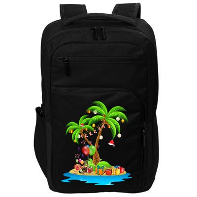 Christmas Palm Tree Tropical Xmas Coconut Matching Family Gift Impact Tech Backpack