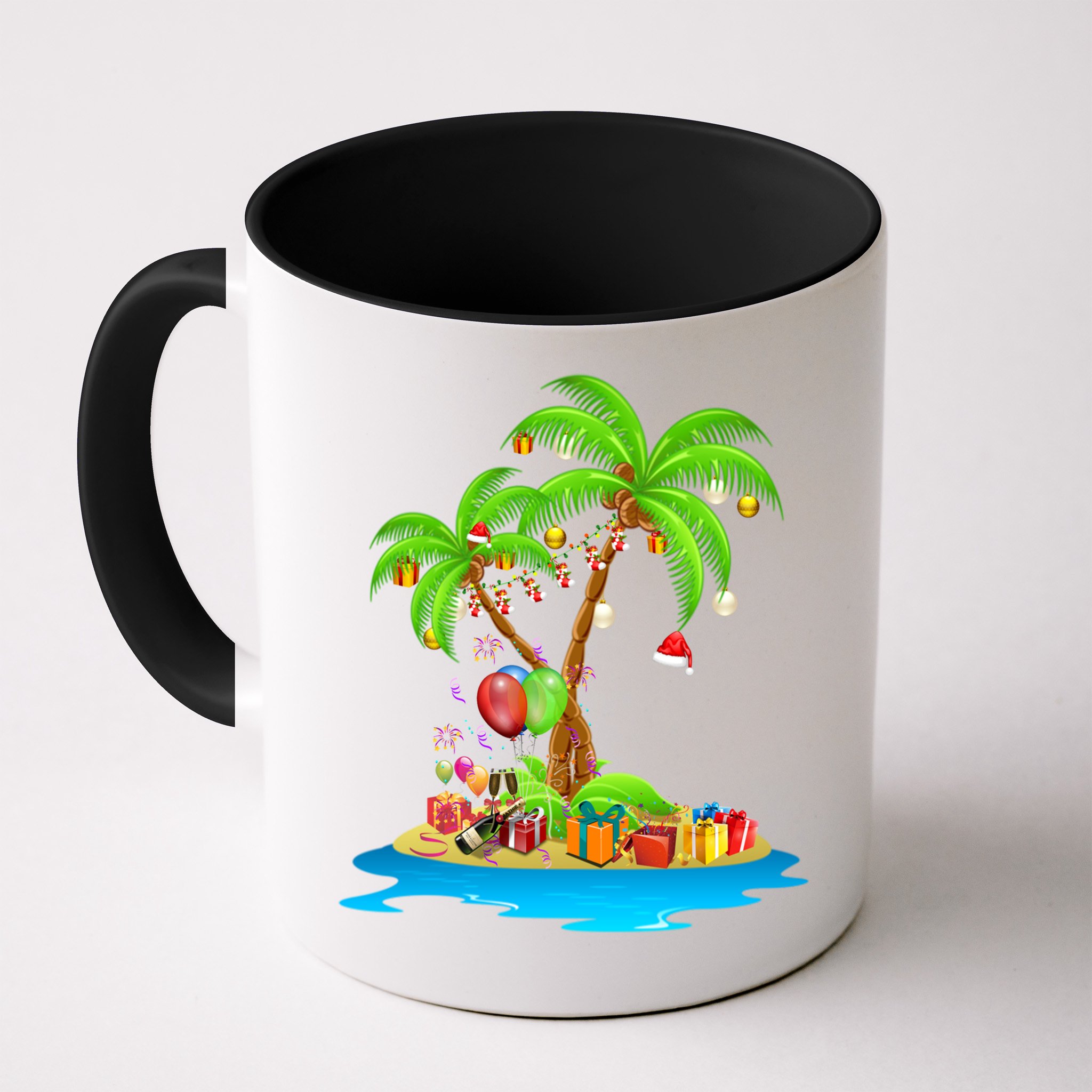 Christmas Palm Tree Tropical Xmas Coconut Matching Family Gift Mug