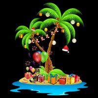 Christmas Palm Tree Tropical Xmas Coconut Matching Family Gift Drawstring Bag