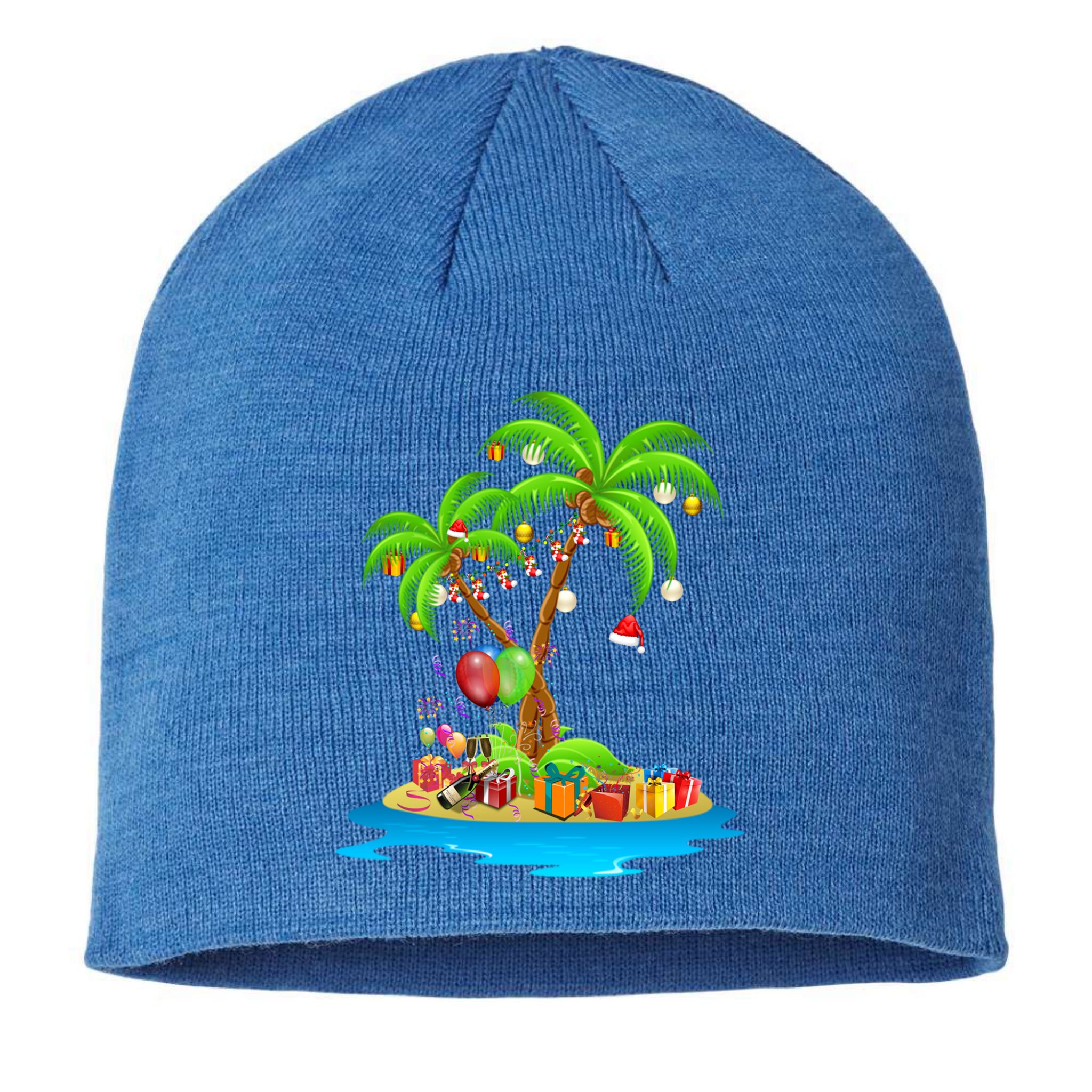 Christmas Palm Tree Tropical Xmas Coconut Matching Family Gift Sustainable Beanie