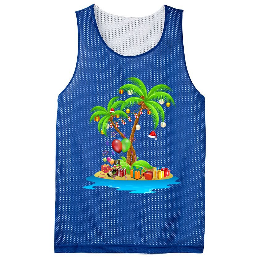 Christmas Palm Tree Tropical Xmas Coconut Matching Family Gift Mesh Reversible Basketball Jersey Tank