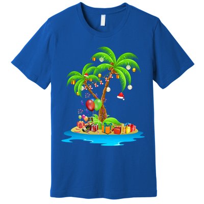 Christmas Palm Tree Tropical Xmas Coconut Matching Family Gift Premium T-Shirt