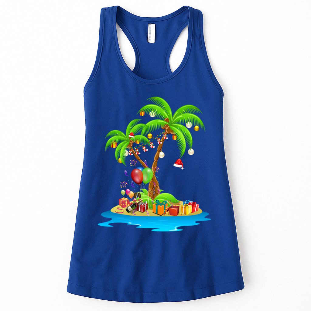 Christmas Palm Tree Tropical Xmas Coconut Matching Family Gift Womens Tank Top