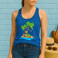Christmas Palm Tree Tropical Xmas Coconut Matching Family Gift Womens Tank Top