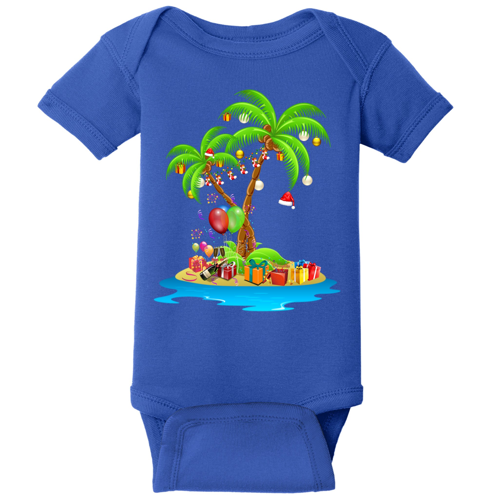 Christmas Palm Tree Tropical Xmas Coconut Matching Family Gift Baby Bodysuit