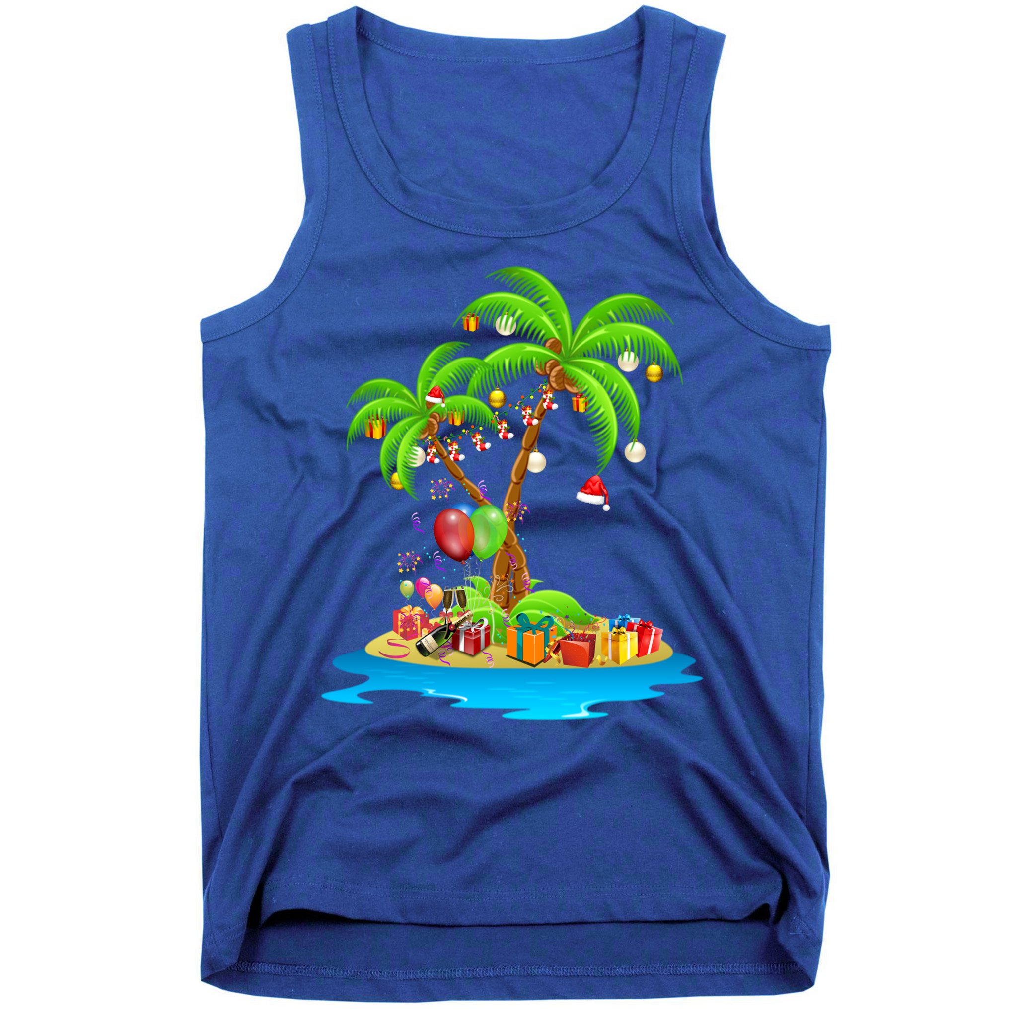 Christmas Palm Tree Tropical Xmas Coconut Matching Family Gift Tank Top