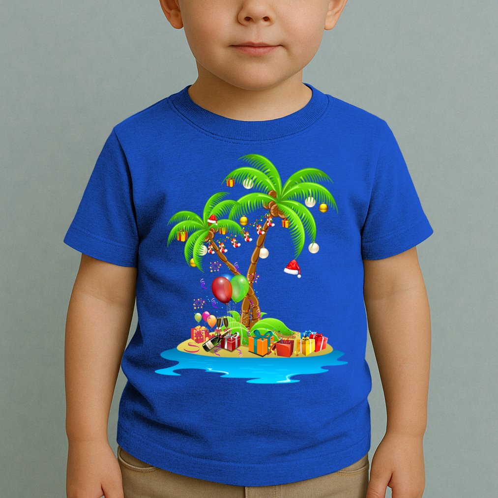 Christmas Palm Tree Tropical Xmas Coconut Matching Family Gift Toddler T-Shirt