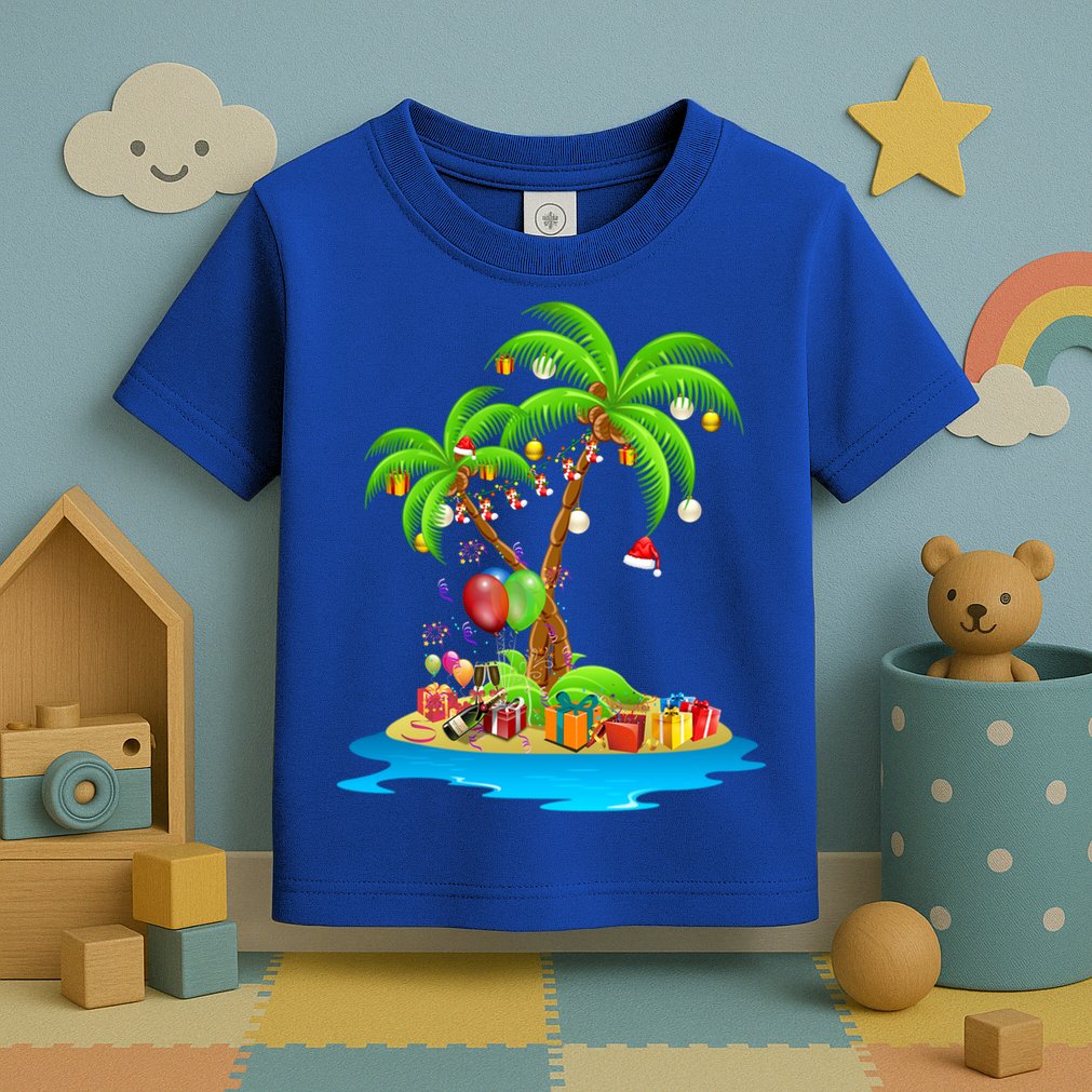 Christmas Palm Tree Tropical Xmas Coconut Matching Family Gift Toddler T-Shirt