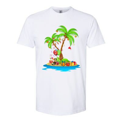 Christmas Palm Tree Tropical Xmas Coconut Matching Family Gift Softstyle® CVC T-Shirt