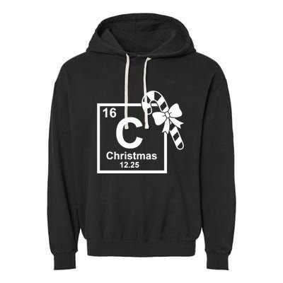 Christmas Periodic Table Symbol Garment-Dyed Fleece Hoodie