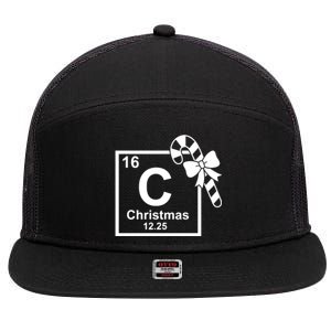 Christmas Periodic Table Symbol 7 Panel Mesh Trucker Snapback Hat