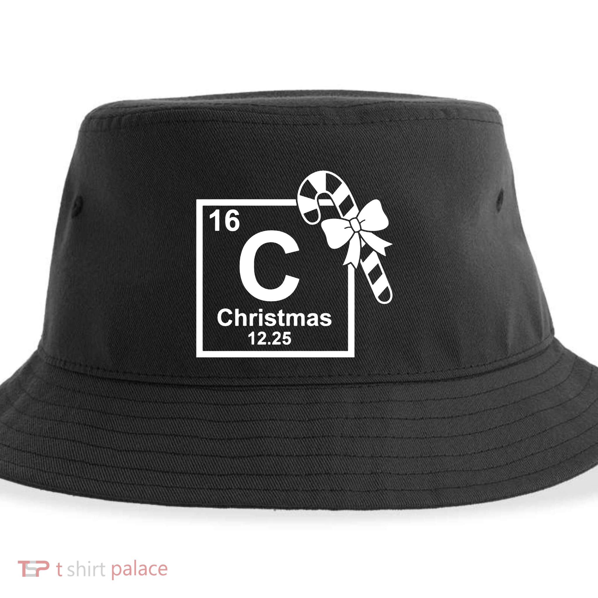 Christmas Periodic Table Symbol Sustainable Bucket Hat