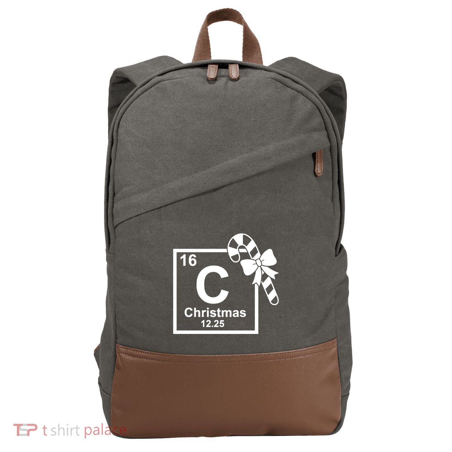 Christmas Periodic Table Symbol Cotton Canvas Backpack