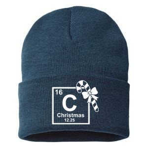 Christmas Periodic Table Symbol Sustainable Knit Beanie